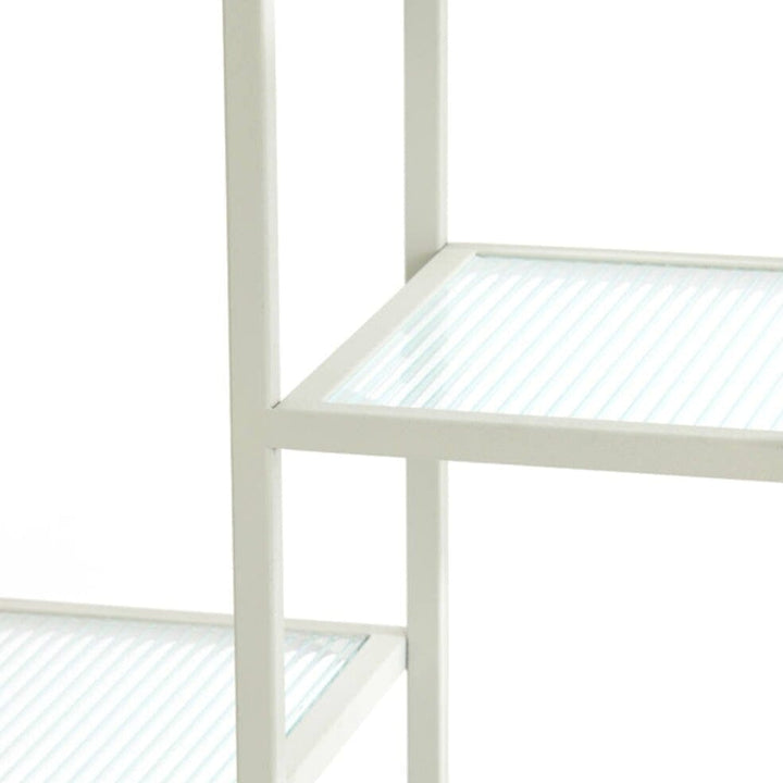Ellia Cream and Ribbed Glass Tall Open Display Shelf Furniture 