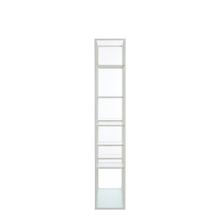 Ellia Cream and Ribbed Glass Tall Open Display Shelf Furniture 