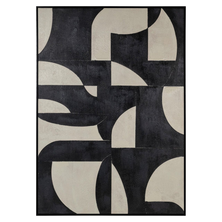Ellia XL Black & Cream Monochrome Geometric Wall Art Accessories 