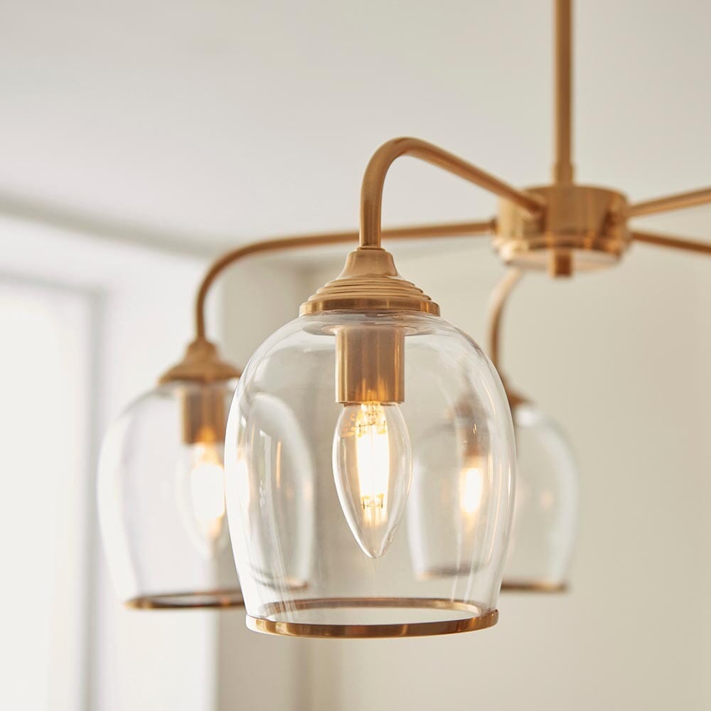 Eloise Brushed Brass 5 Light Ceiling Light Lighting 