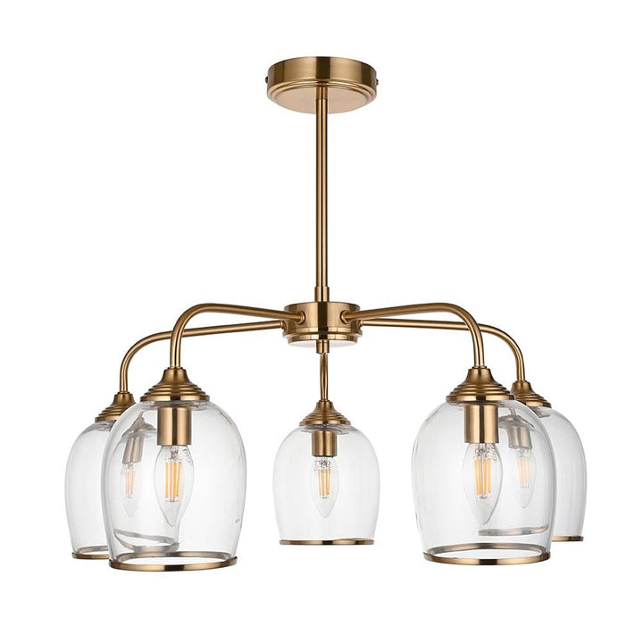 Eloise Brushed Brass 5 Light Ceiling Light Lighting 