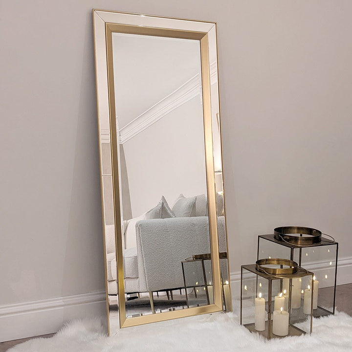 Eloise Gold Framed Leaner Wall Mirror Accessories 