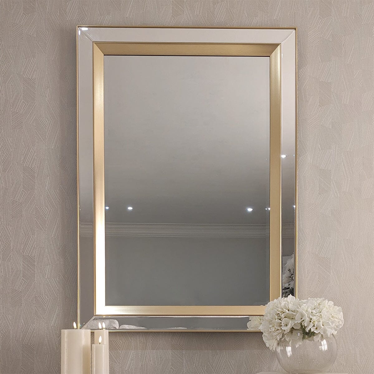 Eloise Gold Framed Rectangular Wall Mirror Rowen Homes