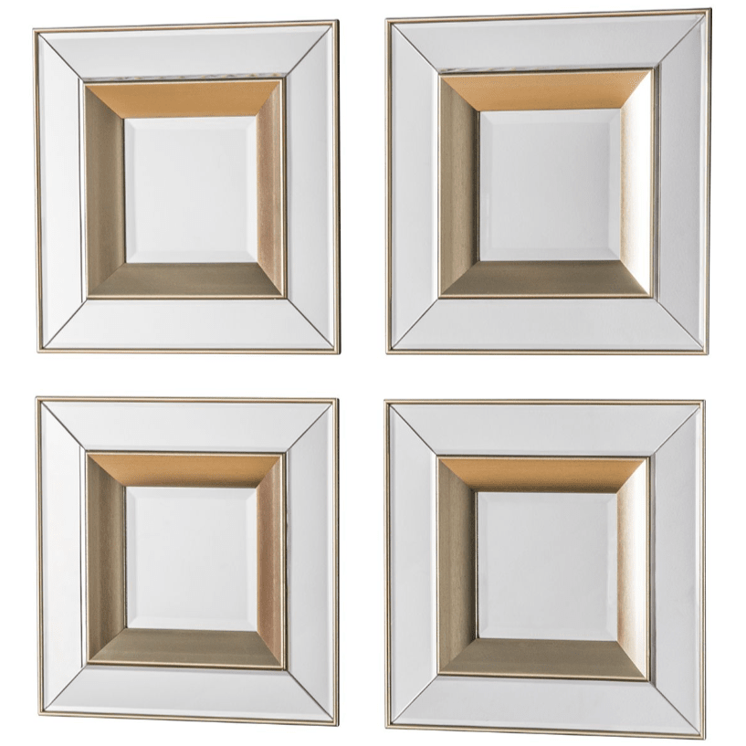 Eloise Gold Framed Wall Mirrors - Set of 4 Accessories 