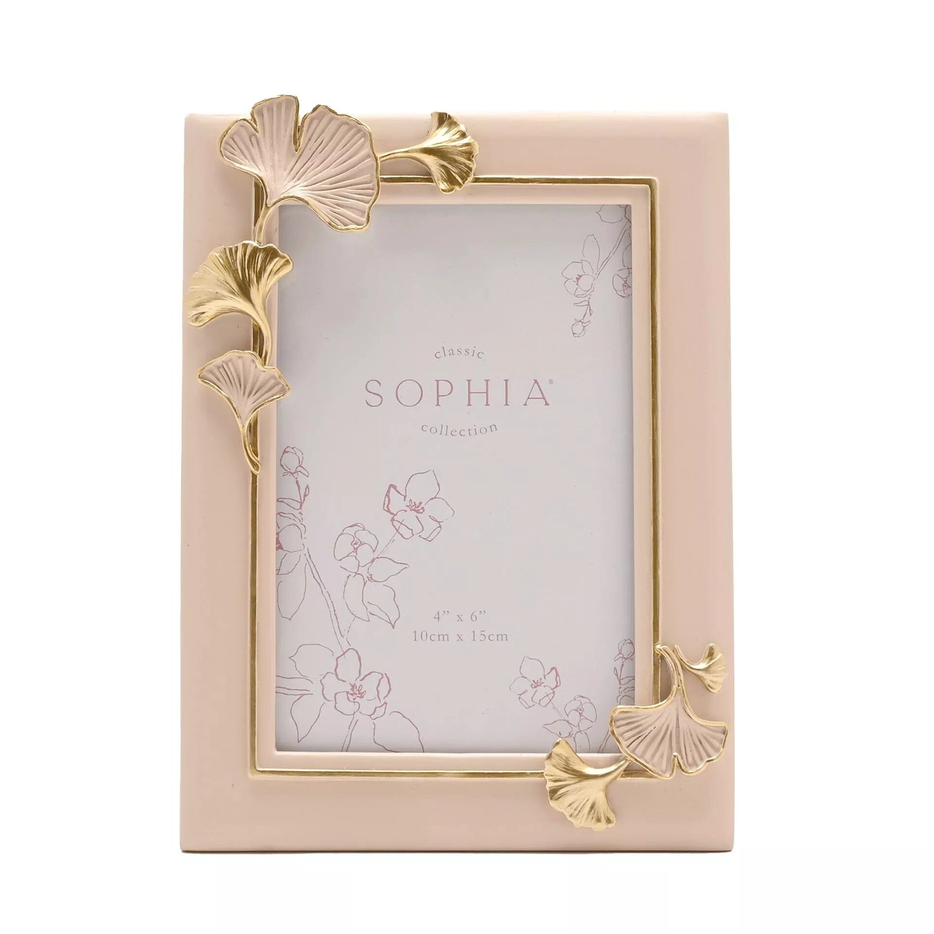 Elowen Blush Pink & Gold Ginkgo Leaf Photo Frame - 4x6" Accessories 