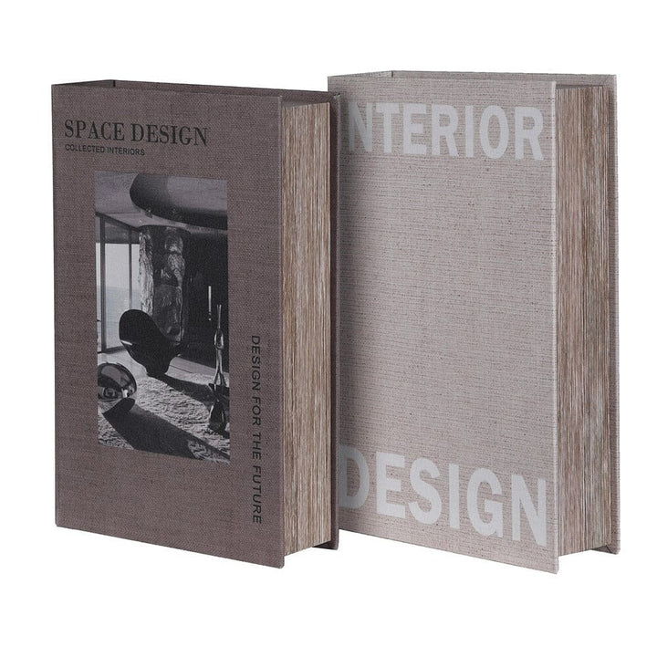 Elsie Neutral Decorative Book Boxes - Set of 2 Accessories 
