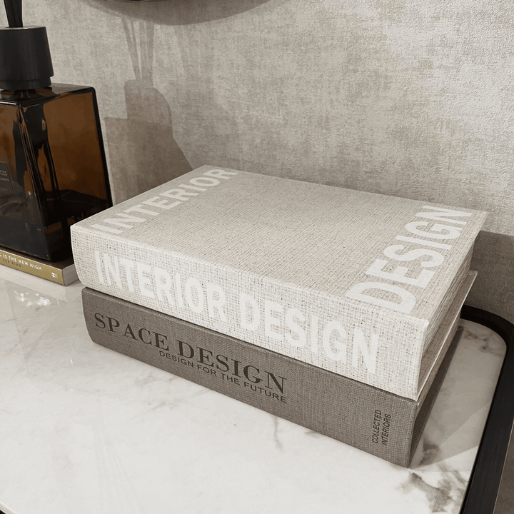 Elsie Neutral Decorative Book Boxes - Set of 2 Accessories 
