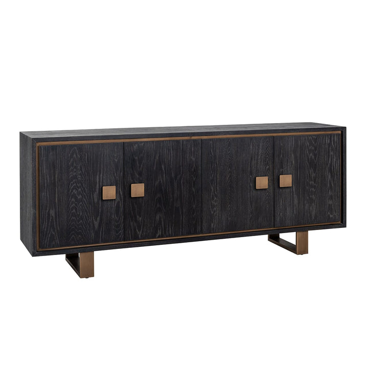 Emerisse Black Sideboard with Brass Handles Furniture 