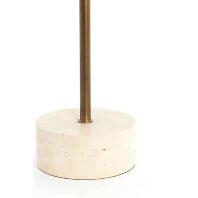 Emilde Travertine & Bronze Side Table Furniture 