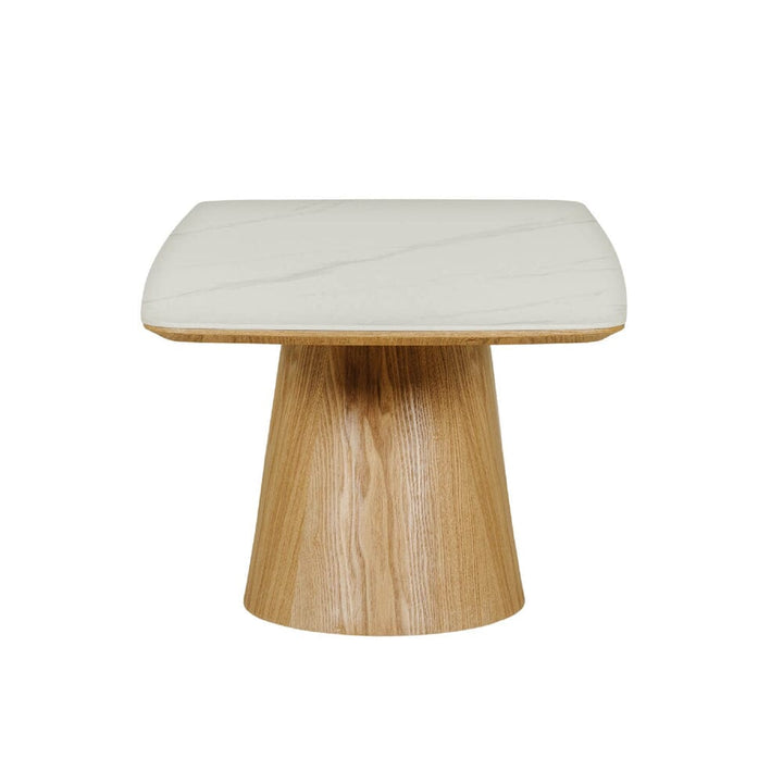 Emilia Wooden Coffee Table with White Faux Marble Top Furniture 