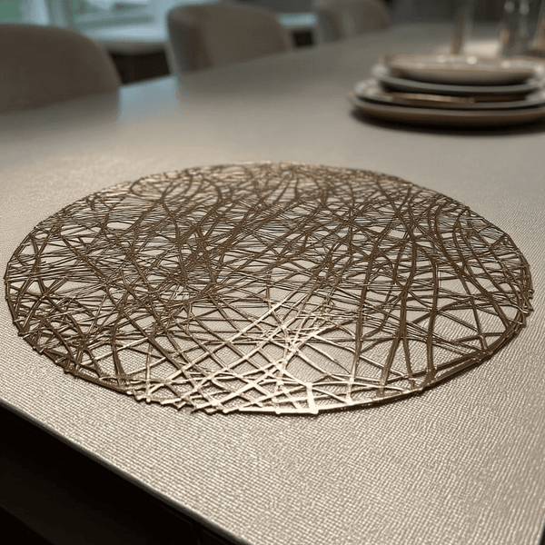 Emily Gold Round Placemats - Set of 4 Accessories 