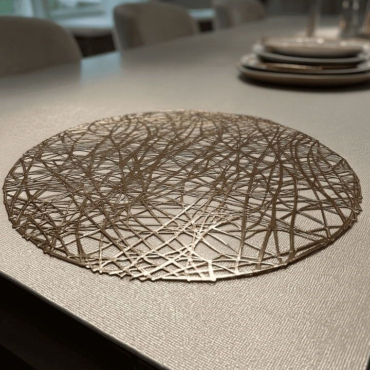 Emily Gold Round Placemats - Set of 4 Accessories 