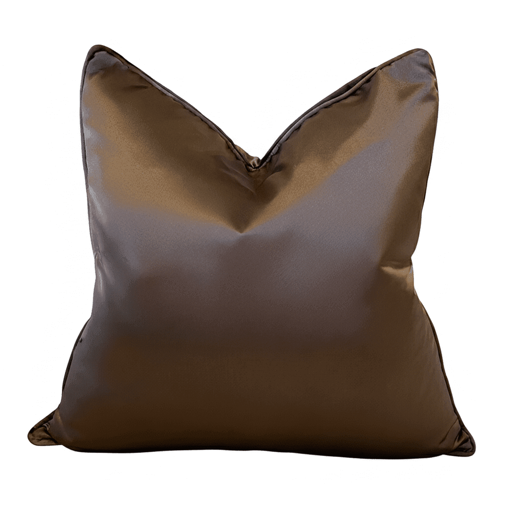 Empire Espresso Satin Feather Filled Cushion with Satin Pipe- 50x50cm Textiles 