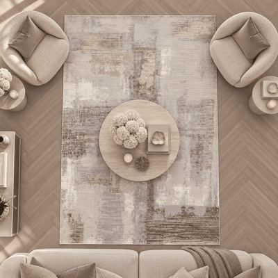 Envie Neutral Abstract Patterned Rug Textiles 