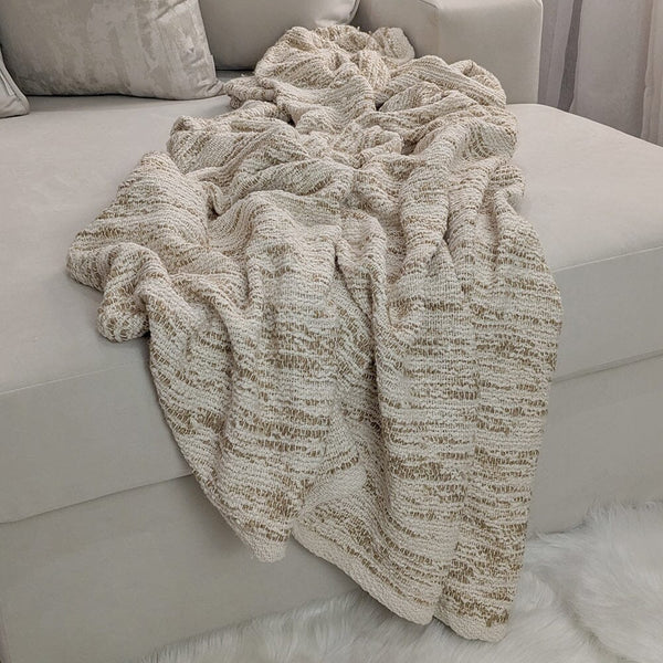 Escape Natural Textured Cream & Beige Throw Textiles 