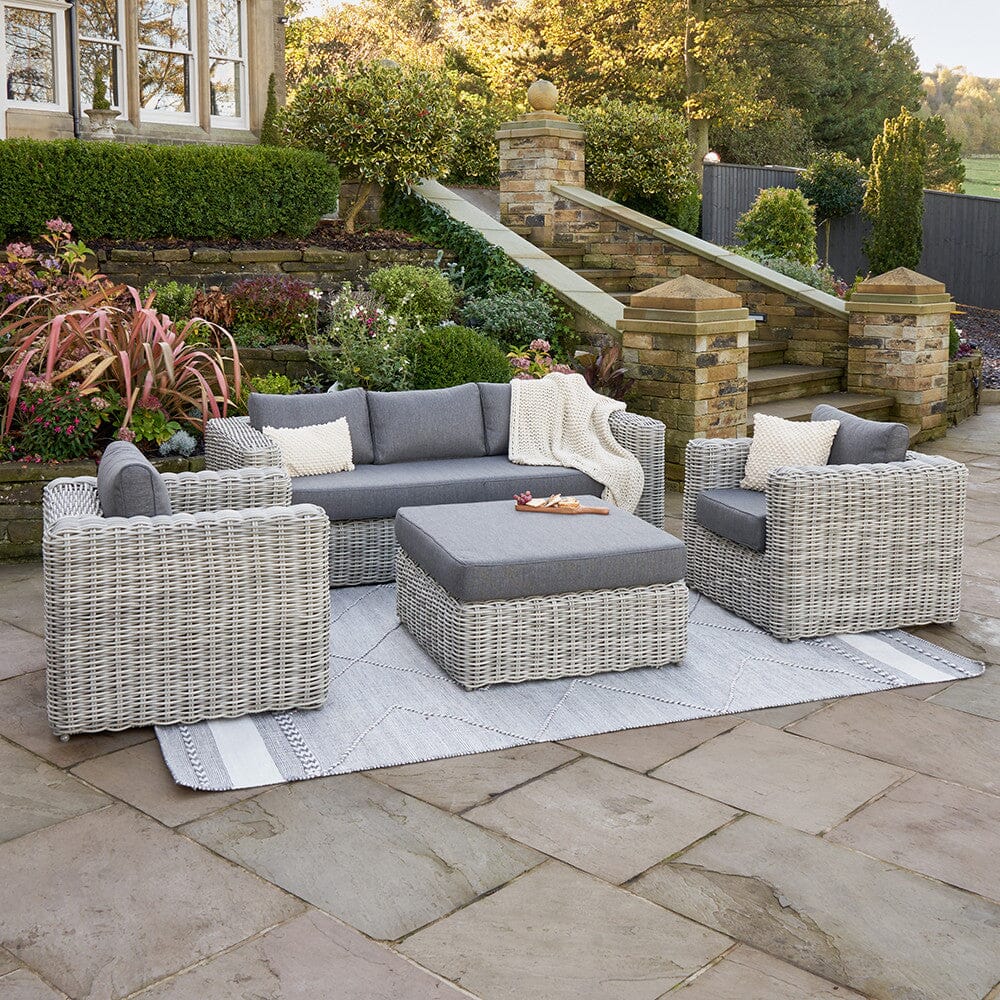 Escher Grey Outdoor Rattan Lounge Sofa Set – Rowen Homes