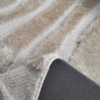 Esme Cream & Beige Two-Toned Wavy Edge Rug Textiles 