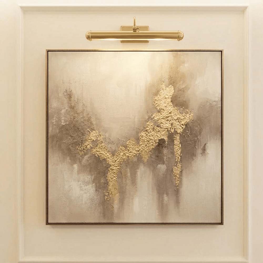 Estela Metallic Gold Abstract Print Wall Art Accessories 