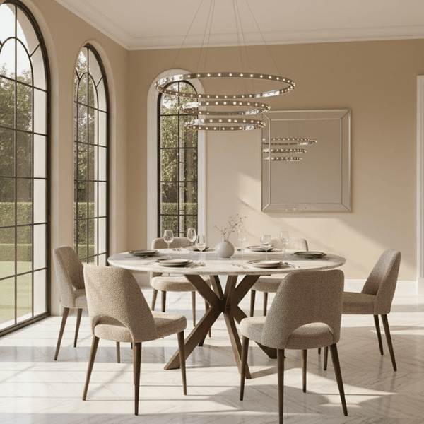 Esther Marble Dining Table with Antique Brass Legs Furniture 