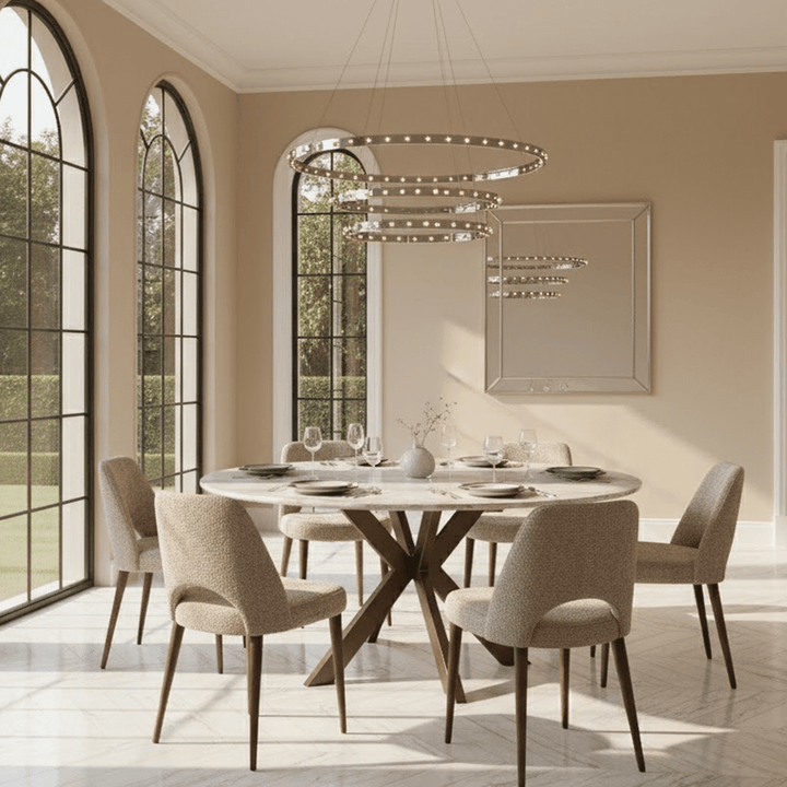 Esther Marble Dining Table with Antique Brass Legs Furniture 