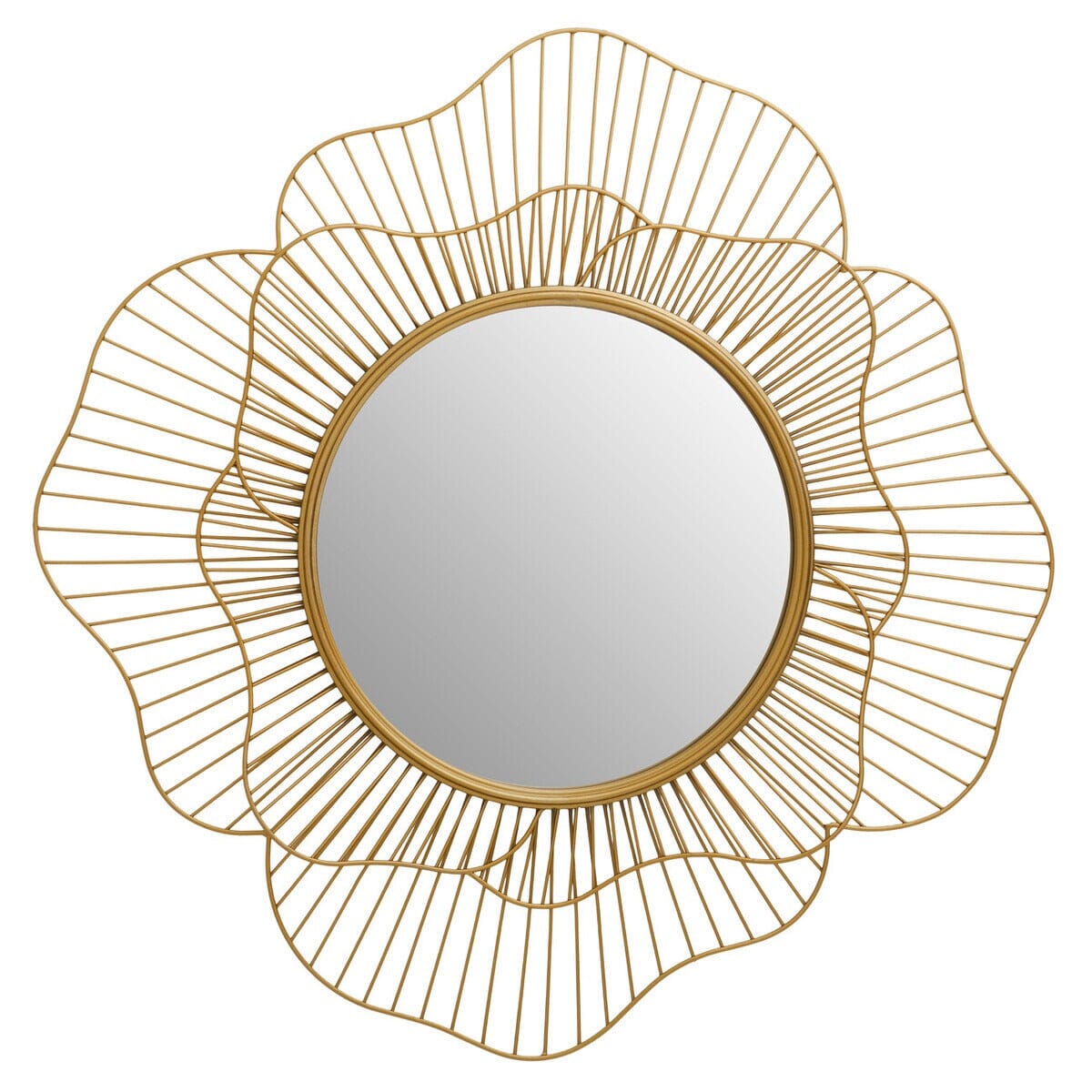 Eulalie Gold Statement Flower Wall Mirror Accessories 