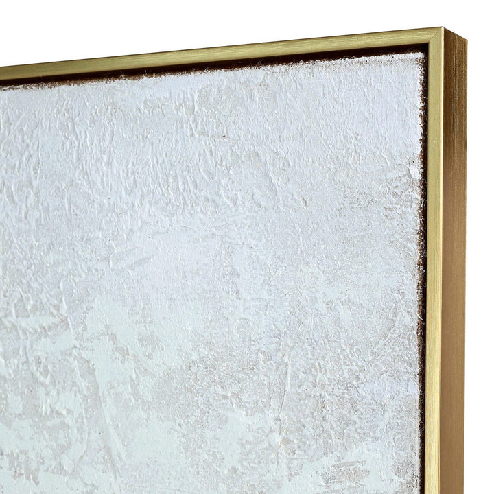 Evangeline Gold Abstract Textured Canvas in Gold Frame Accessories 