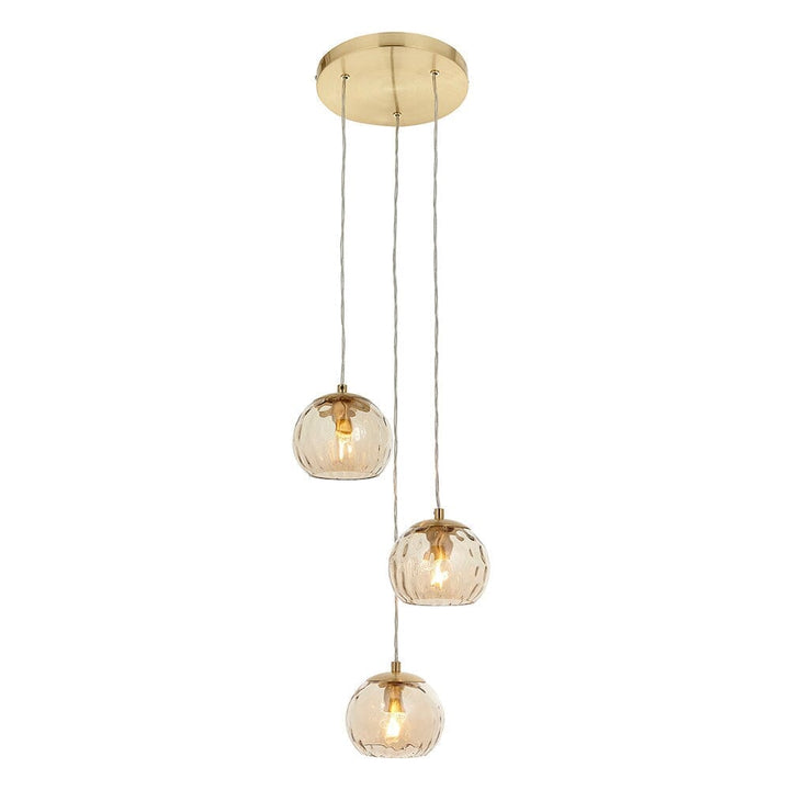 Ex-Display Laguna Champagne & Gold 3 Light Pendant Ceiling Light 