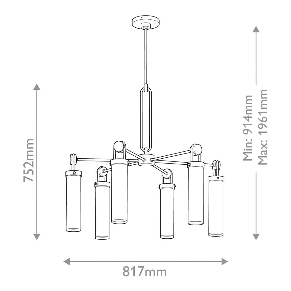 Fable Antique Bronze 6 Light Pendant Ceiling Light Lighting 