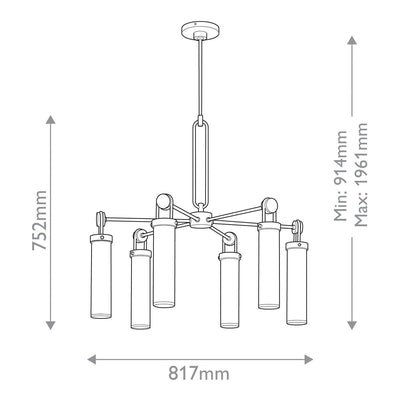 Fable Antique Bronze 6 Light Pendant Ceiling Light Lighting 