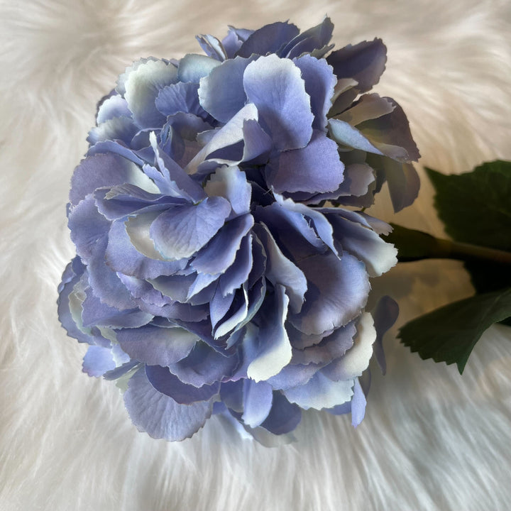 Faux Blue Giant Pom Pom Hydrangea Single Stem Flower Accessories 