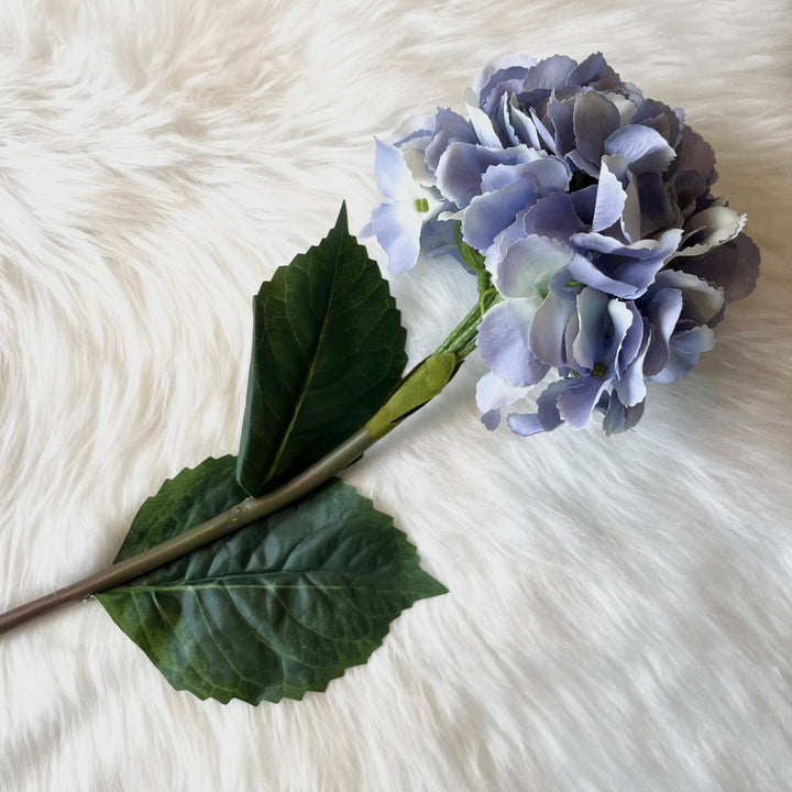 Faux Blue Giant Pom Pom Hydrangea Single Stem Flower Accessories 