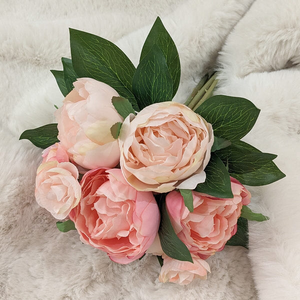 Faux Blush Pink Peony Bunch of Florals Accessories 