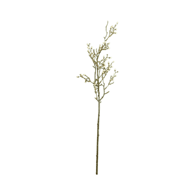 Faux Brown & White Mini Bud Single Stem Floral Accessories 