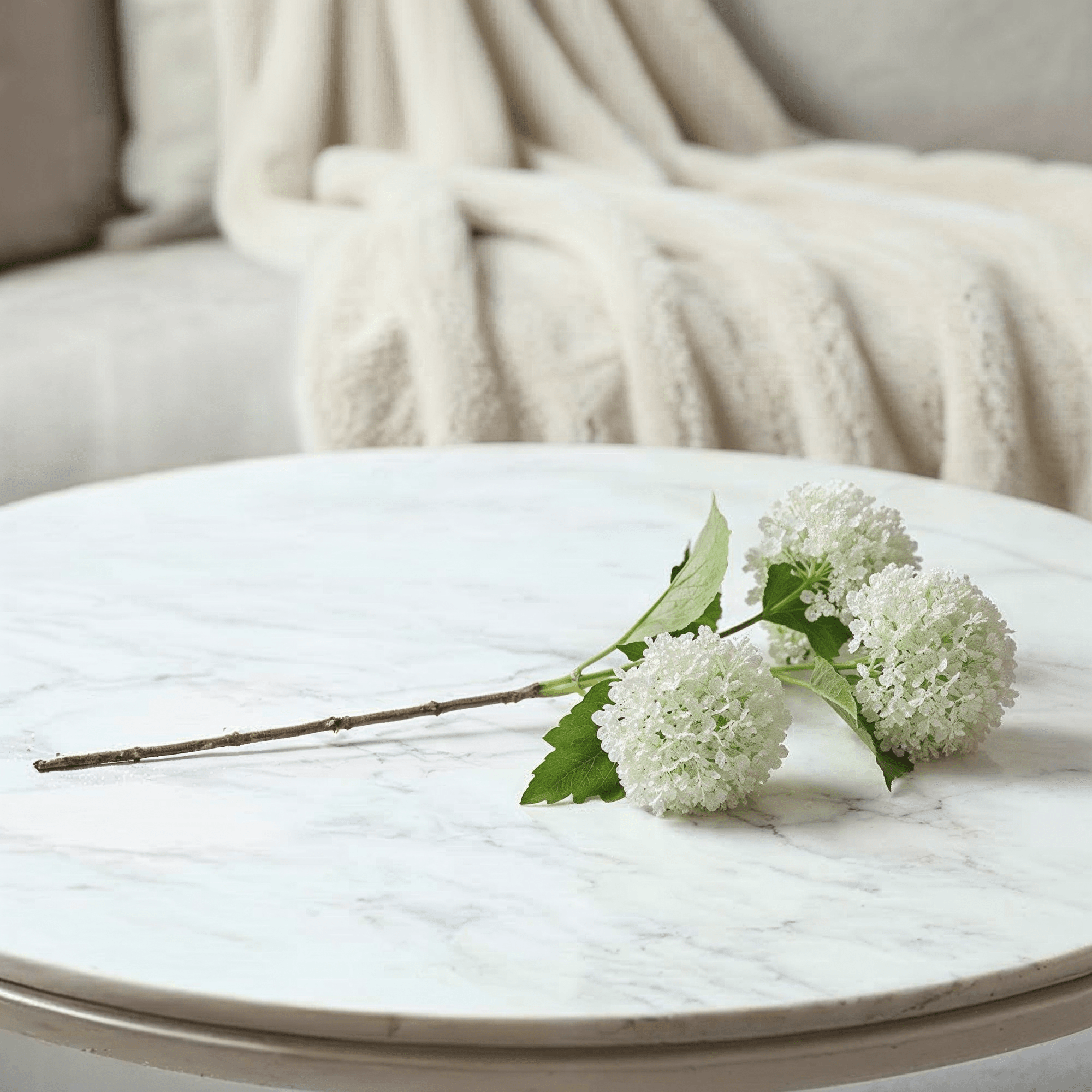 Faux Cream Snowball Single Stem Floral Accessories 