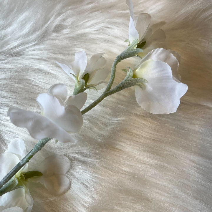 Faux Cream Sweet Pea Single Stem Flower Accessories 