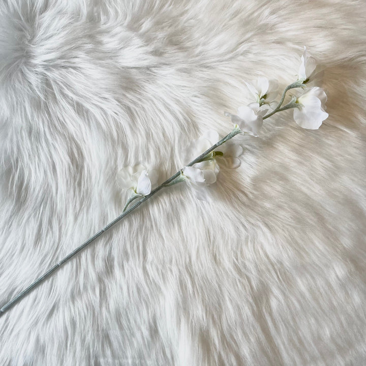 Faux Cream Sweet Pea Single Stem Flower Accessories 