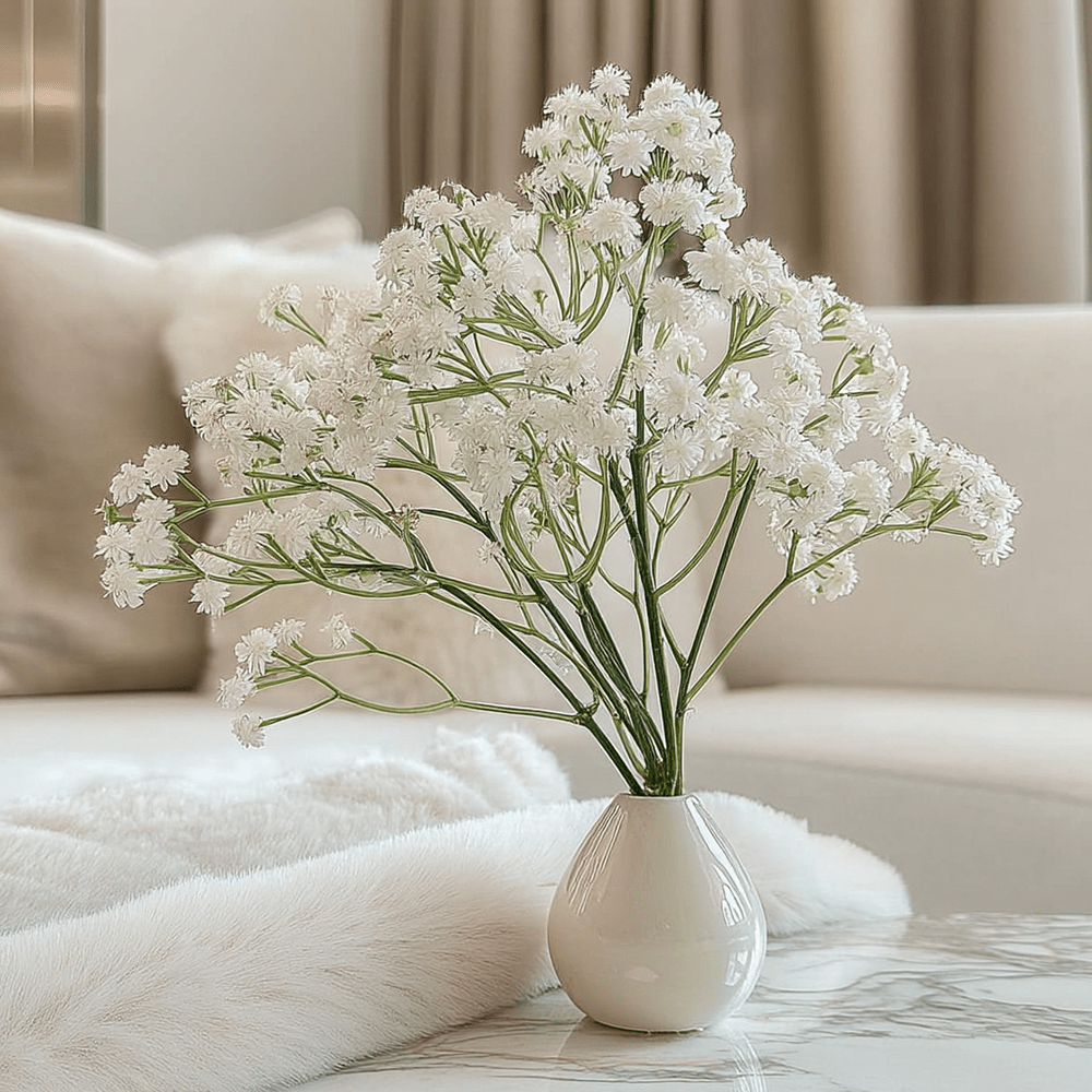 Faux Fluffy Gypsophilia Spray Single Stem Floral Accessories 