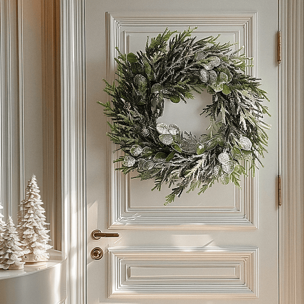 Faux Frosted Pine & Eucalyptus Wreath - 50cm Accessories 