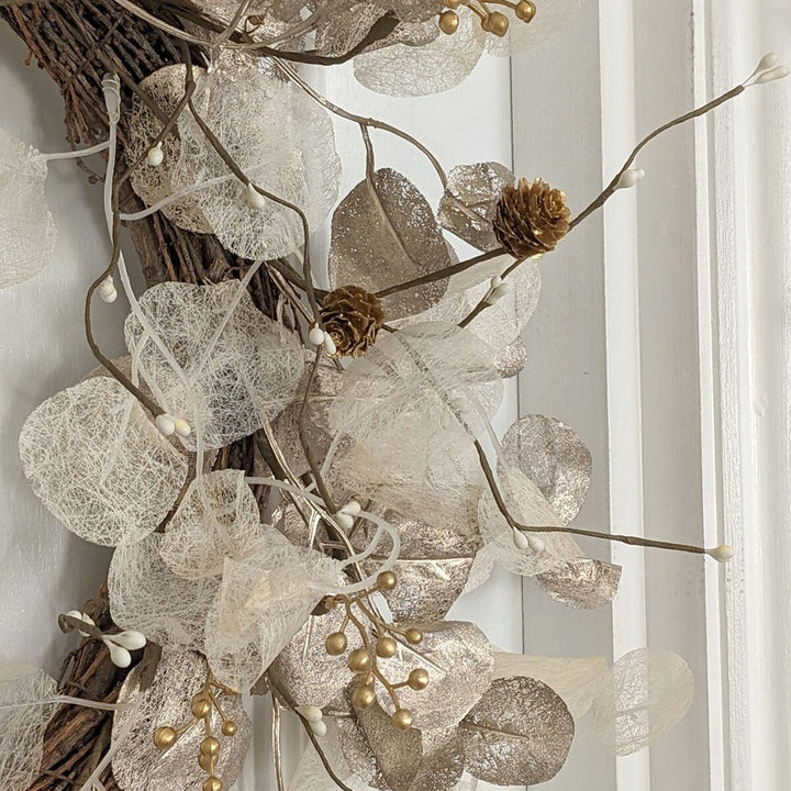 Faux Gold Eucalyptus Wreath - 55cm Accessories 