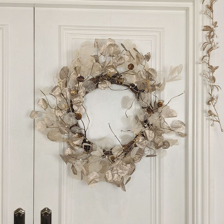 Faux Gold Eucalyptus Wreath - 55cm Accessories 