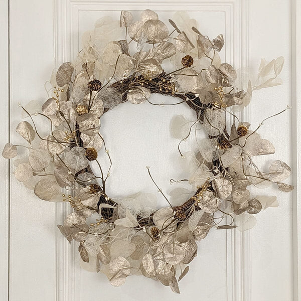 Faux Gold Eucalyptus Wreath - 55cm Accessories 