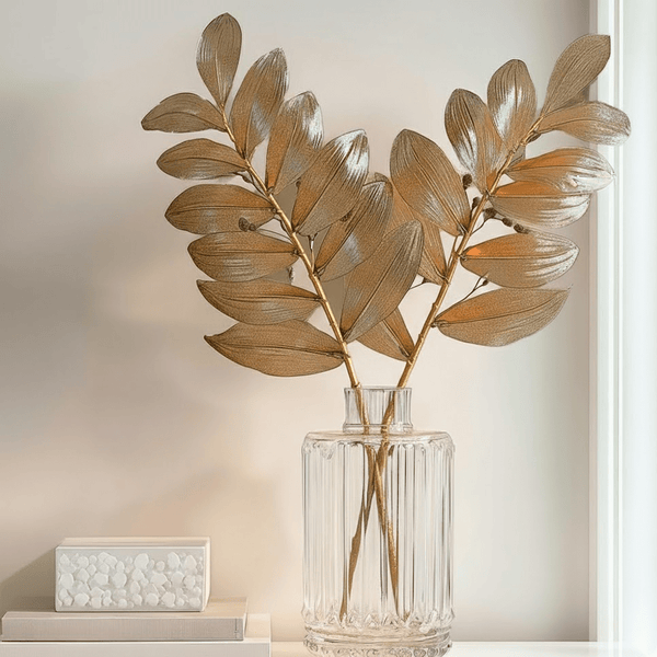 Faux Golden Leaf Spray Single Stem Floral Accessories 