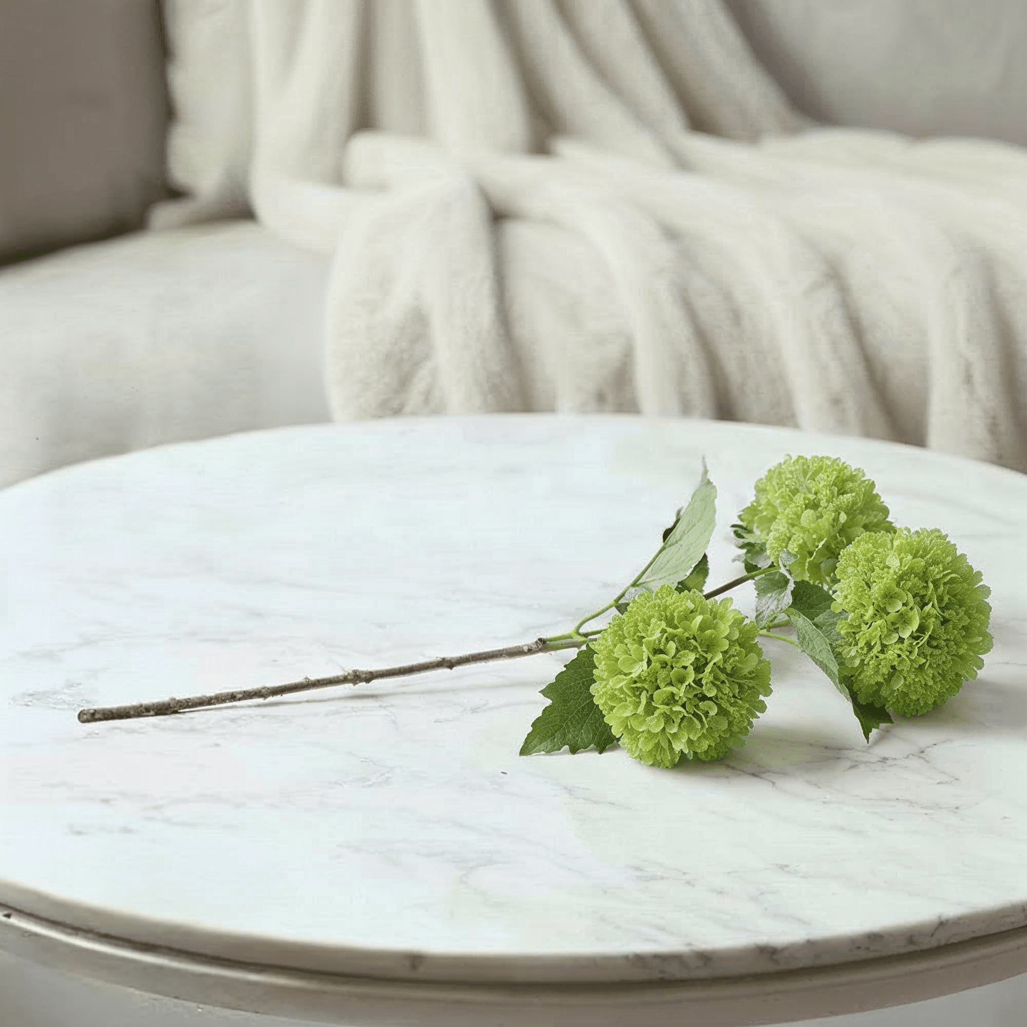 Faux Green Snowball Single Stem Floral Accessories 