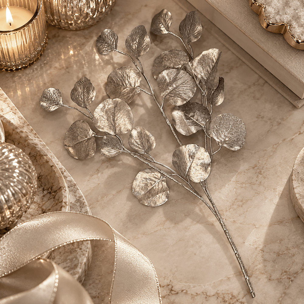 Faux Metallic Silver Honesty Single Stem Floral Accessories 