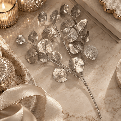 Faux Metallic Silver Honesty Single Stem Floral Accessories 