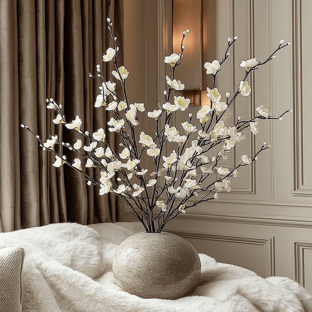 Faux White Blossom Single Stem Floral Accessories 