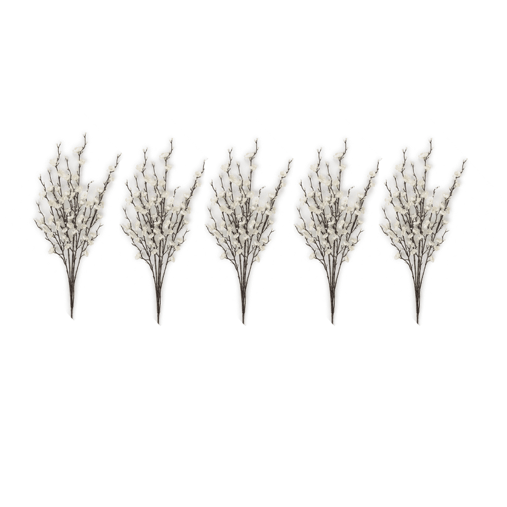 Faux White Blossom Single Stem Floral - set of 5 Accessories 