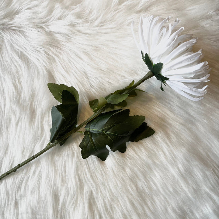 Faux White Chrysanthemum Single Stem Flower Accessories 