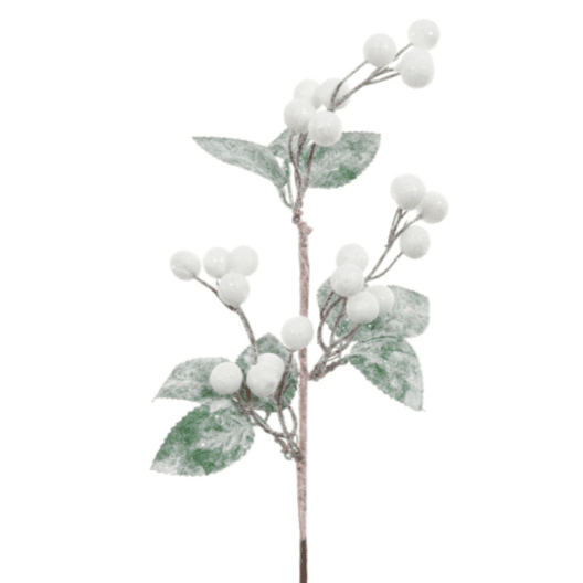 Faux White Frosted Berry Single Stem Accessories 