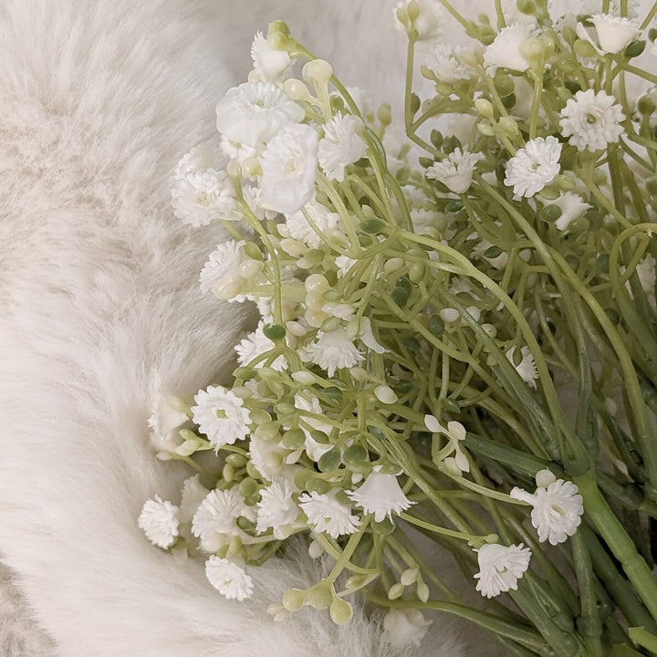 Faux White Gypsophila Bunch of Flowers Accessories 